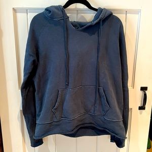 Nili Lotan Janie Distressed Cotton jersey hoodie women’s size small, “Teal”